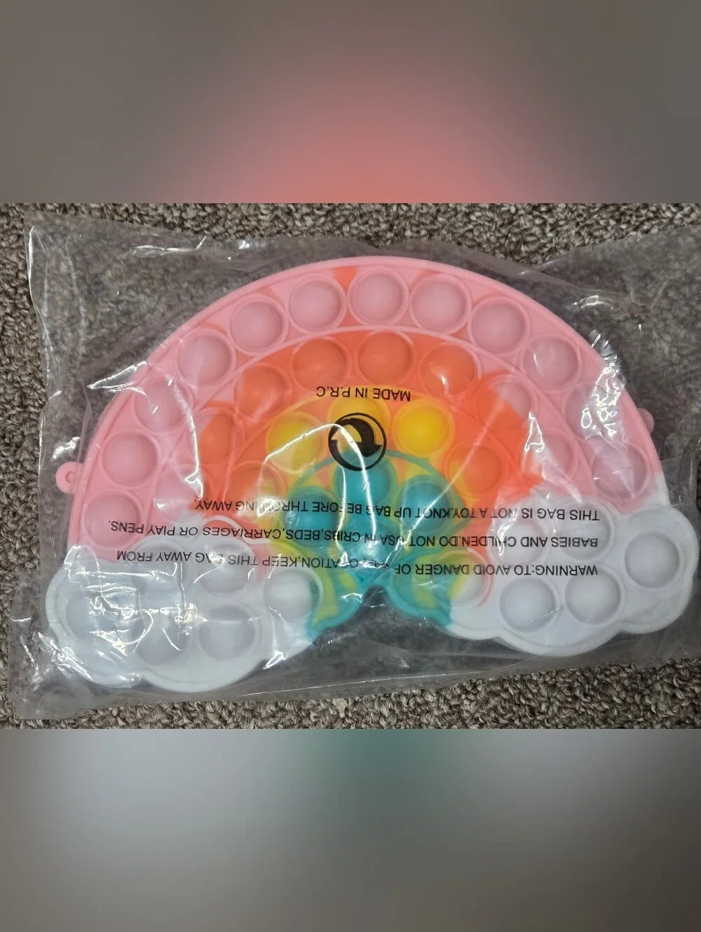 Rainbow Cloud Pop-It Sensory Fidget Kids Purse - Brand New